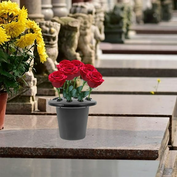 HEATSHAKING 2Pcs Lotus Cemetery Vase Inserts for Grave Flower Holder and Funeral Services