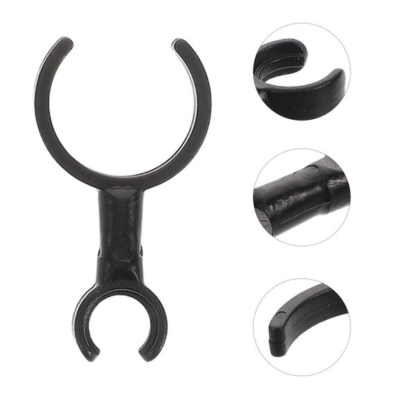 HEATSHAKING Flute Mic Clip For Stage Black Compact Design 2Pcs 1.6*0.9*0.1In
