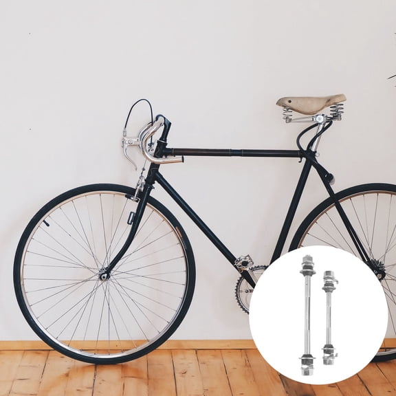 HEATSHAKING 2Pcs Durable Plated Silver Bike Solid Spindle Metal Shaft for Road and Mountain Bikes