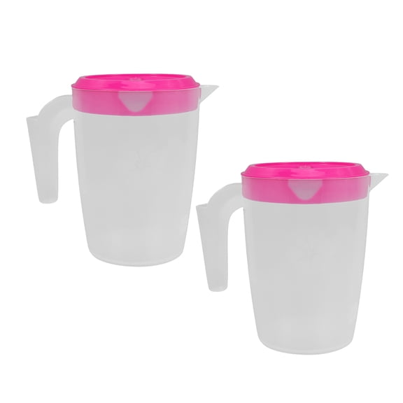 HEATSHAKING 2Pcs Red Fruit Water Pitcher Infuser Set with Lid Temperature Retention for Refrigerator Use
