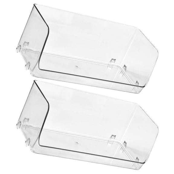 HEATSHAKING 2Pcs Stackable Plastic Storage Rack Transparent Sundries Holder for Desk