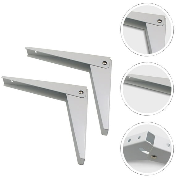HEATSHAKING 2Pcs Storage Rack Support Folding Right Angle Shelf Brackets White 10 Inch Diy Projects