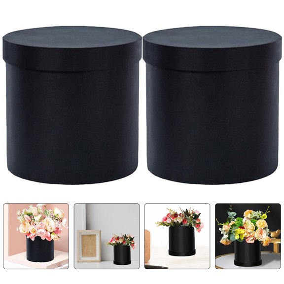 HEATSHAKING 2pcs Flower Party Favor Box Black For Friends On Special Occasions