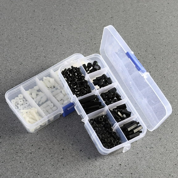 HEATSHAKING 300Pcs Black Screw Nut Stand-Off Assortment Kit for Standoffs in DIY Projects