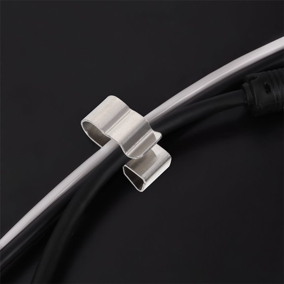 HEATSHAKING 30Pcs Metal Trailer Cable Clips Plated Silver Wire Frame Clips for Solar Panel Wire Management