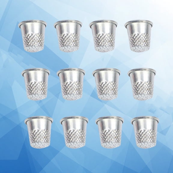 HEATSHAKING 30Pcs Practical Sewing Thimble Plated Silver Metal Finger Protector for Durable DIY Crafts and Sewing Accessory