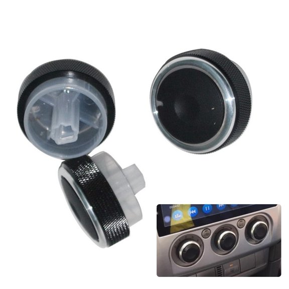 HEATSHAKING 3Pcs Round Black Knob Button for Car Gear Shift Cover and Air Conditioning Control 1.5 x 1.5 x 1.2in