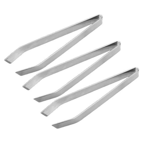 HEATSHAKING 3Pcs Stainless Steel Fish Bone Clip for Restaurant Kitchen Use with Slant Tip Plated Silver