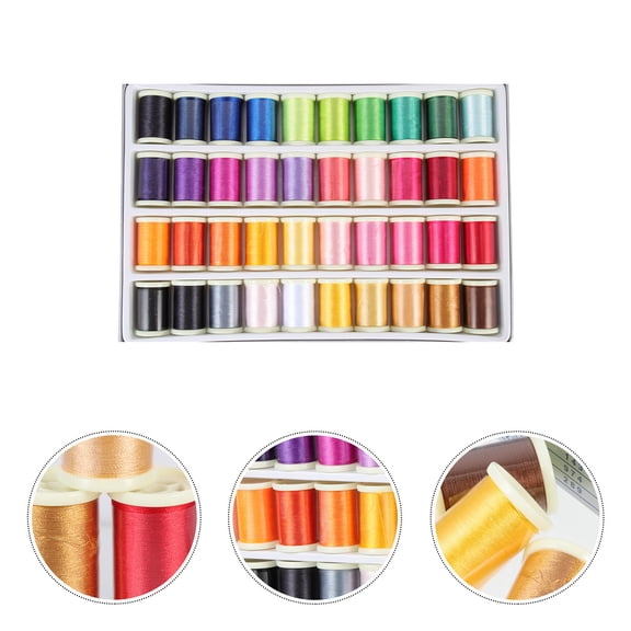 HEATSHAKING 40 Rolls Sewing Thread Kit Assorted Color Diy Cross-stitch Quilting Needlework 1.7x1.1in