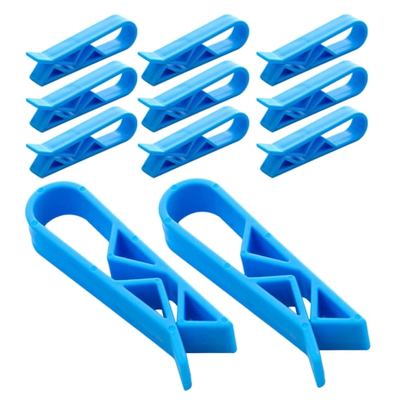 HEATSHAKING 40Pcs Sky Blue Plastic Bag Grips for Garbage Bags with Multifunctional Clip Design