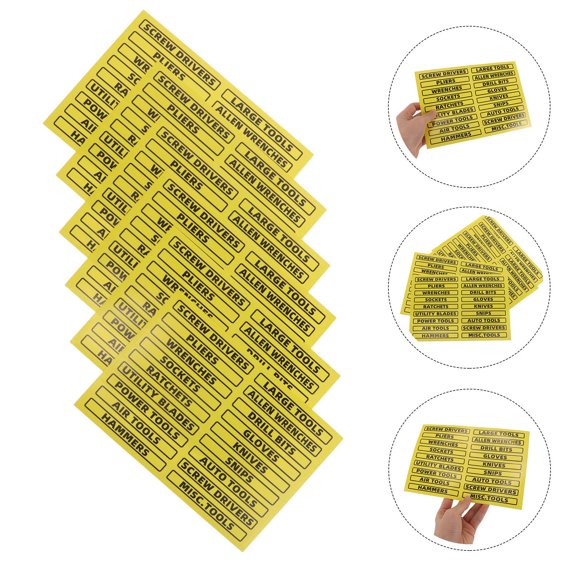 HEATSHAKING 40Pcs Yellow Tool Cabinet Drawer Labels for Socket Wrench and Hardware Marking