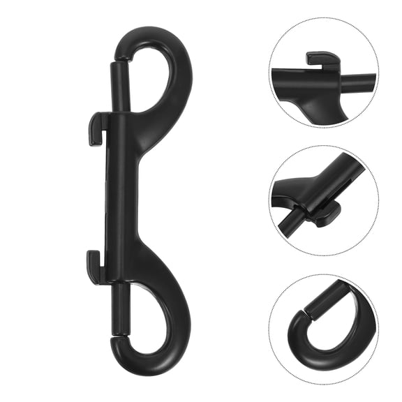 HEATSHAKING 4Pcs Black Double Ended Bolt Snap Hook Clips for Chains Leashes and Straps