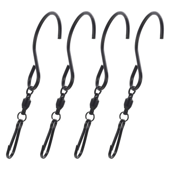 HEATSHAKING 4Pcs Black Stainless Steel Swivel Hooks Heavy Duty Bird Feeder Hangers for Outdoor Use