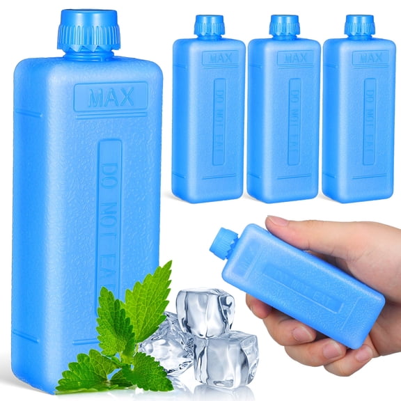HEATSHAKING 4Pcs Blue Reusable Ice Blocks Cooler Ice Packs for Lunch Box and Cooler Use