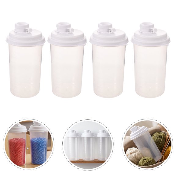 HEATSHAKING 4Pcs Clear Plastic Bead Storage Containers with Lids Large Capacity for Home Craft Organization