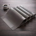 thumbnail image 1 of HEATSHAKING 4Pcs Heat Resistant Table Mats Silver Rectangle PVC Anti-slip Waterproof Materials, 1 of 8