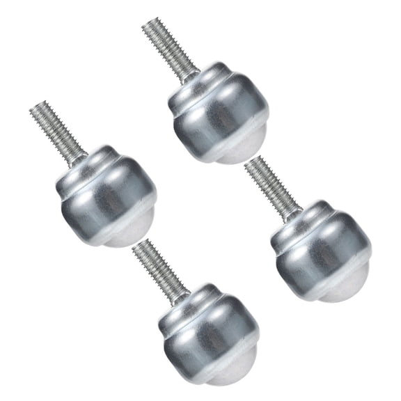 HEATSHAKING 4Pcs Industrial Ball Transfer Units Plated Silver Metal Ball Rollers with Threaded Design