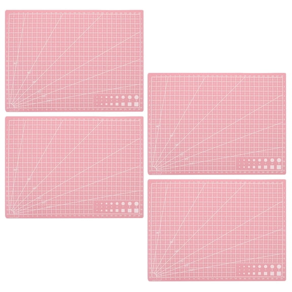 HEATSHAKING 4Pcs Pink A4 Self Healing Cutting Mat Double Sided for Crafts Sewing and Quilting Projects