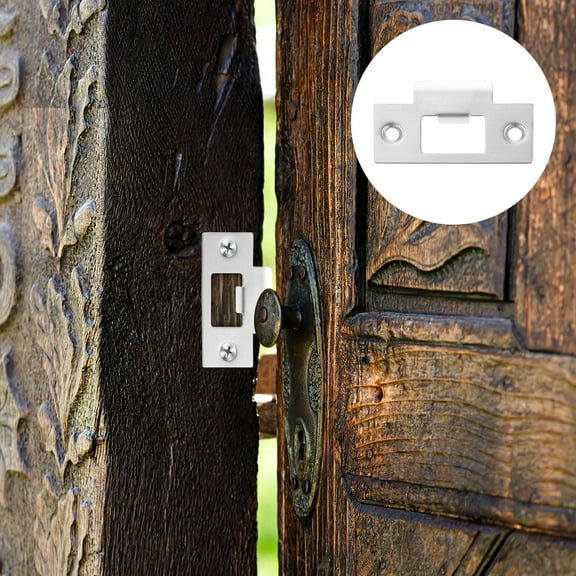 HEATSHAKING 4Pcs Privacy Door Plates for Door Knobs Interior Doors Replacement T-keyhole Strike Plate 7.02X4.07in