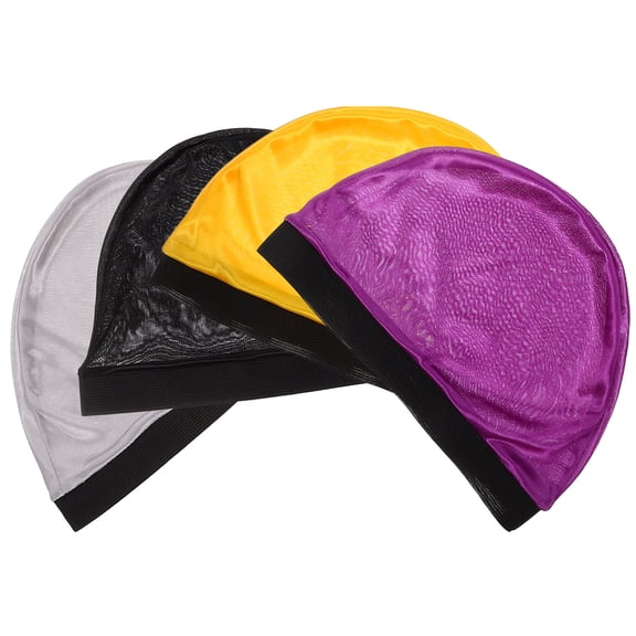 HEATSHAKING 4Pcs Silky Stretch Dome Caps Assorted Colors Wig Liner Breathable Comfortable Fit