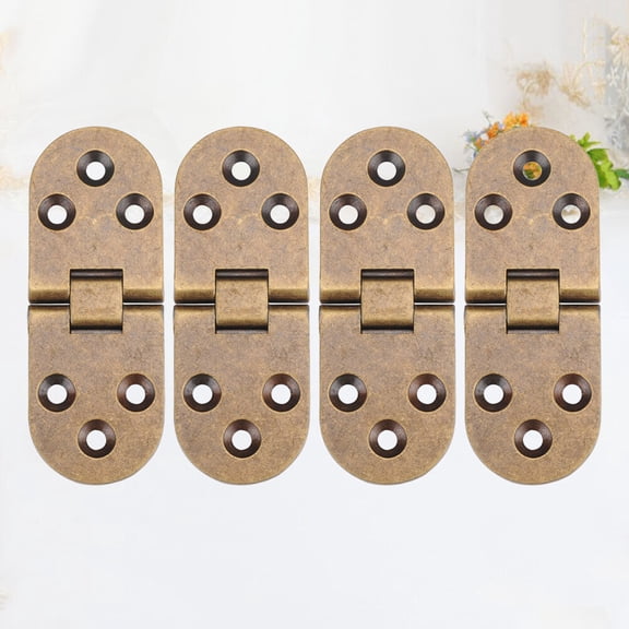 HEATSHAKING 4Pcs Simple Style Metal Hinge Bronze Golden Color Safe Furniture Hinges 3.1*1.2in