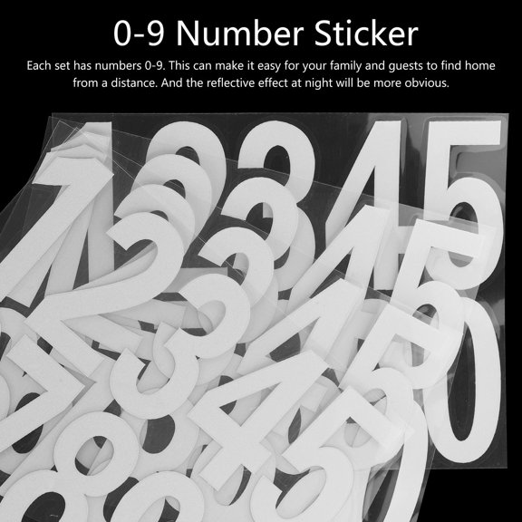 HEATSHAKING 4Sets Easy Apply Reflective Number Stickers for Home Mailbox Door Address Label