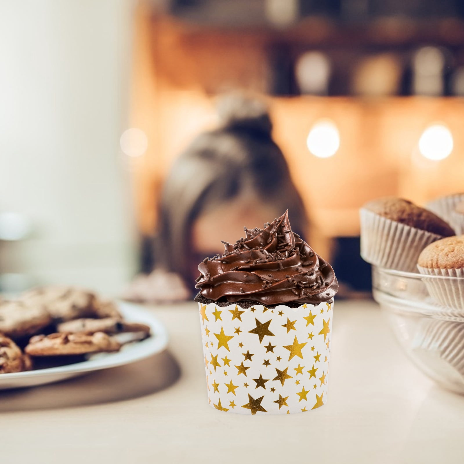 HEATSHAKING 50Pcs High Grade Paper Cupcake Holders with Stylish ...