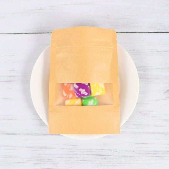 HEATSHAKING 50Pcs Khaki Paper Pouch for Food-Grade Packaging