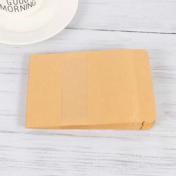 HEATSHAKING 50Pcs Rectangular Paper Pouch for Transparent Packaging and Candy