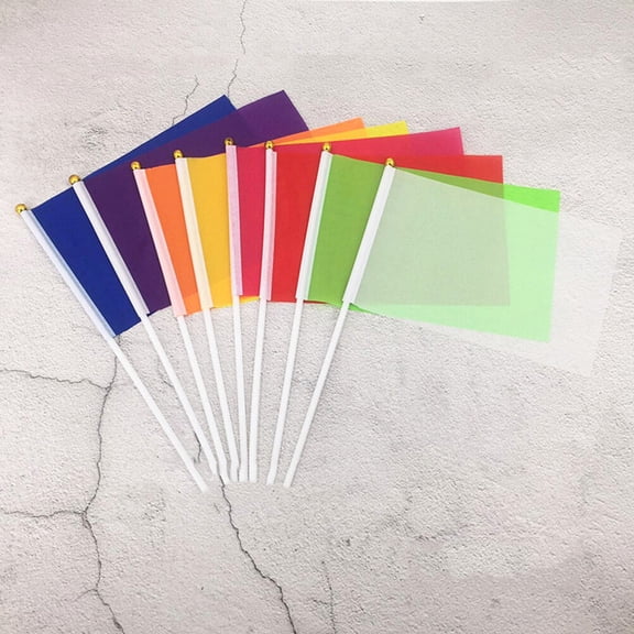 HEATSHAKING 50Pcs Square Waving Flag Green Polyester Party Decoration Portable and Lightweight