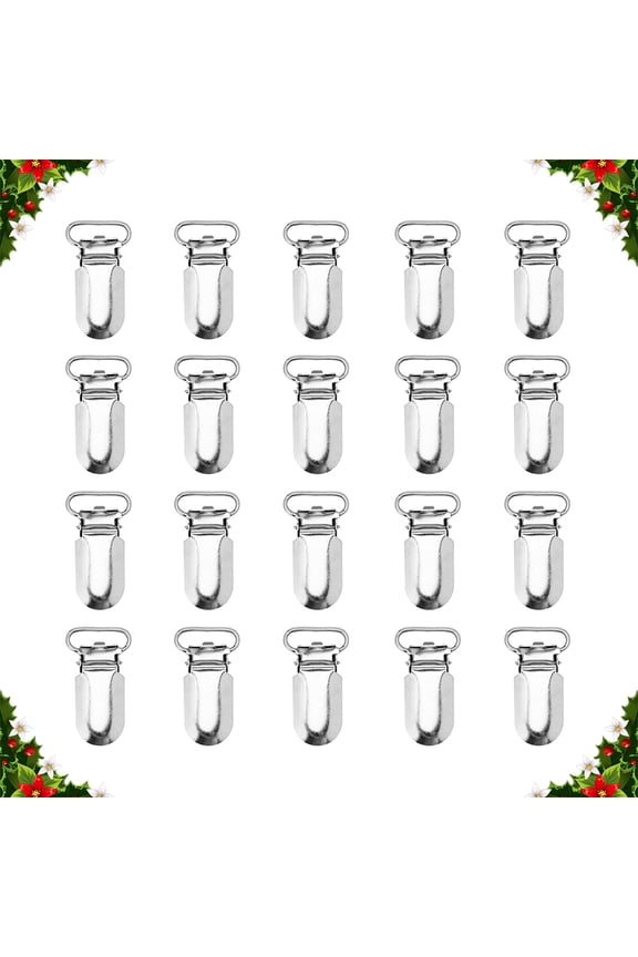 50Pcs White Metal Spring Clips with Protective Insert for Adjustable Suspender Repair