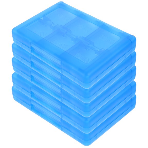 HEATSHAKING 5Pcs Compact Blue Game Card Organizer Case Lightweight Protective Storage Box