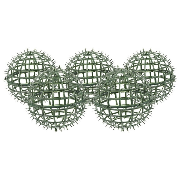 HEATSHAKING 5Pcs Green Topiary Ball Cage for Faux Grass Balls and Patio Frame in PP