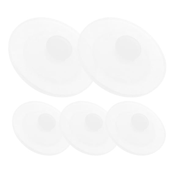 HEATSHAKING 5Pcs Leakproof Silicone Water Bottle Lid Replacement for Kitchen Use Transparent