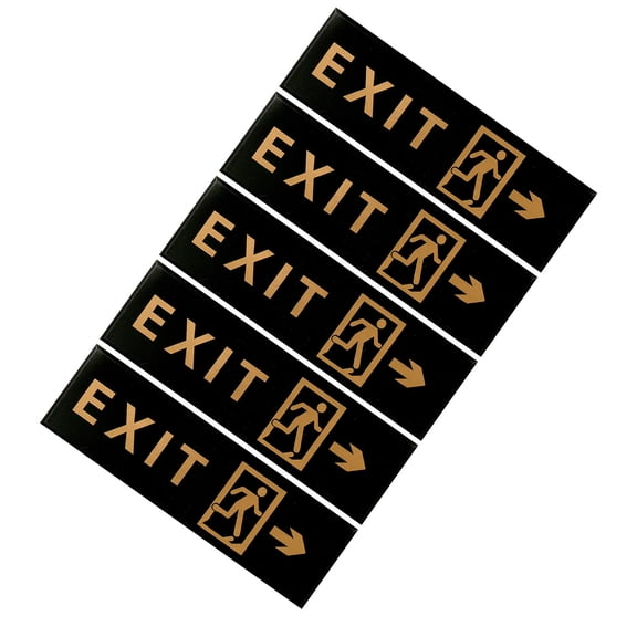 HEATSHAKING 5Pcs Self Adhesive Acrylic Exit Sign with Arrow for Indoor and Outdoor Office Use