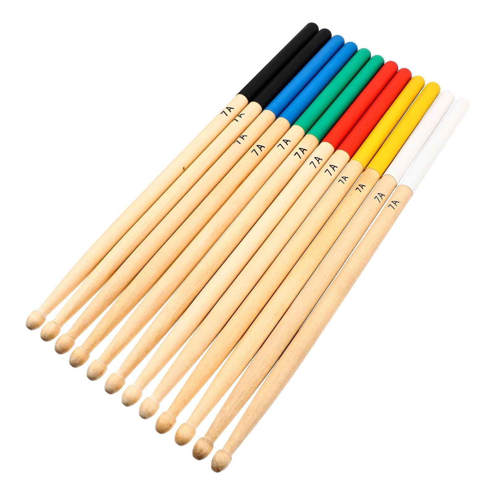 HEATSHAKING 6 Pairs Maple Wooden Colored Drumsticks for Drums 11.8In Non Skid Grip Ideal Practice Performances