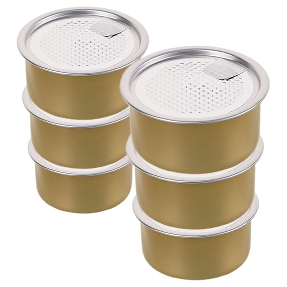 HEATSHAKING 6Pcs Golden Metal Tin Box Aluminum Dog Treat Containers Small Food Storage