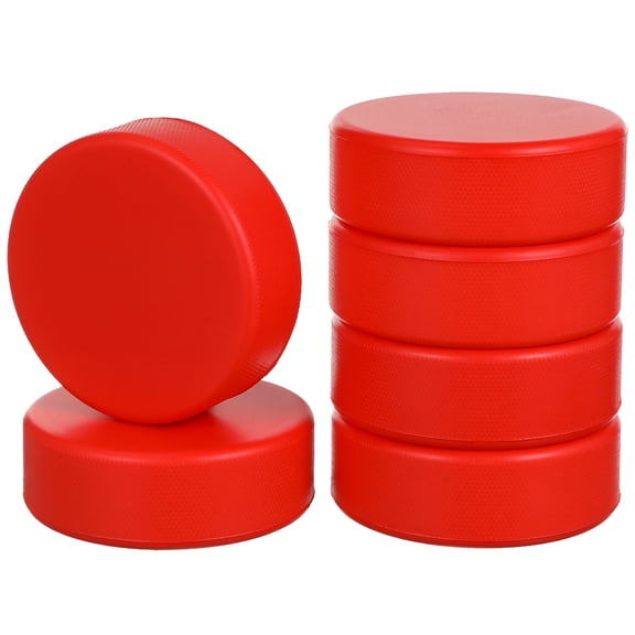HEATSHAKING 6Pcs Red Foam Hockey Pucks Indoor Safe Lightweight Balls for Hockey Practice