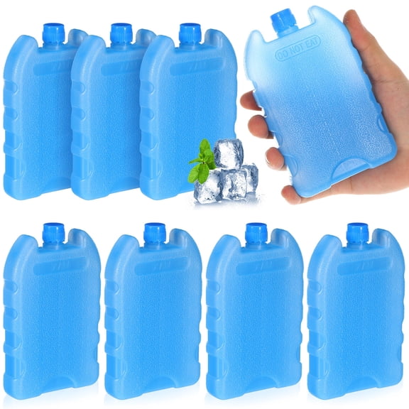 HEATSHAKING 8Pcs Blue Ice Packs Reusable for Cooler Bags Cooling Blocks for Travel Camping and Home