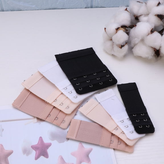 HEATSHAKING 8Pcs Hook Extender Bra Extenders Fix Unfitted Bras Metal Polyester 10x7.8x0.3in