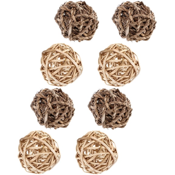 HEATSHAKING 8Pcs Willow Straw Balls for Rabbits and Chinchillas Exercise