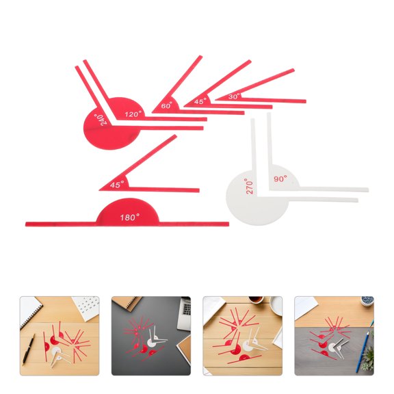 HEATSHAKING 9Pcs Lightweight Angle Measuring Tool with Markings for Math and Drafting