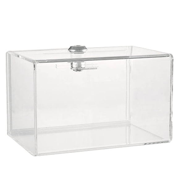 HEATSHAKING Acrylic Clear Donation Box with Lock Multi Functional Transparent Card Box