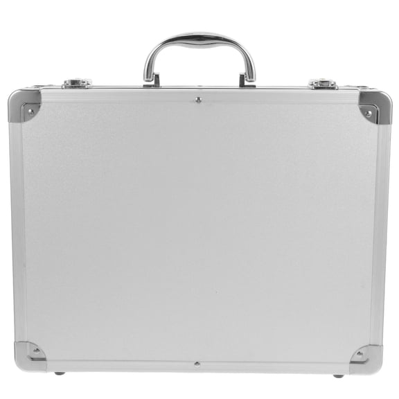 HEATSHAKING Durable Aluminum Storage Box Plated Silver Metal Briefcase Portable Carrying Case