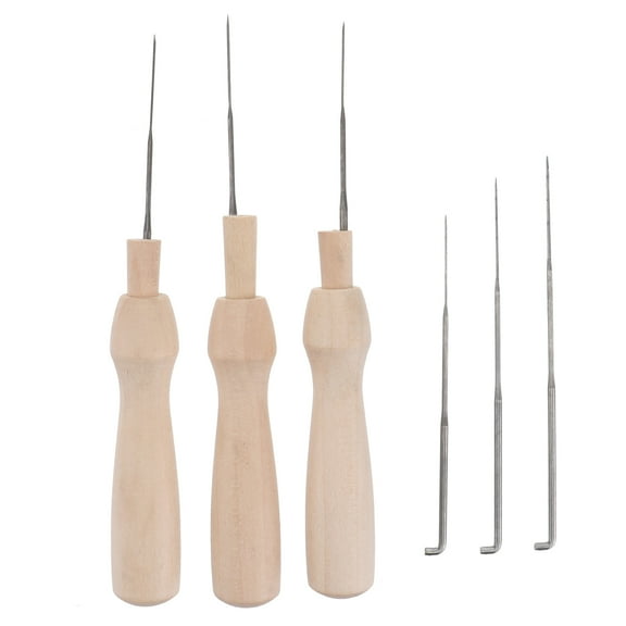 HEATSHAKING 60-Piece Assorted Felting Needles Set with 3 Sizes and 3 Wooden Handles for Wool Crafting and Needle Felting