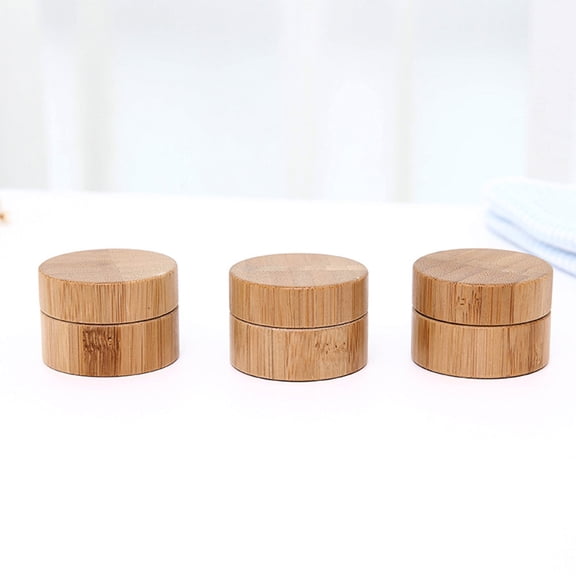HEATSHAKING Bamboo Bottle Cream Jar 1Pack 5.00X4.50X3.20In Travel Size Containers For Skincare Products