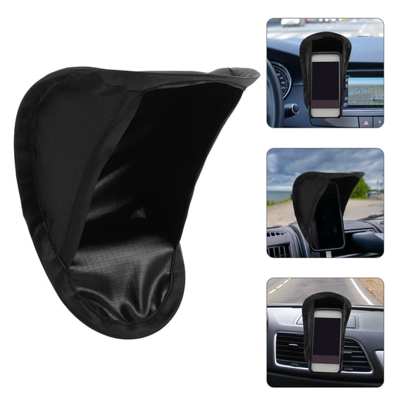 HEATSHAKING Black Car Phone Sunshield with Adjustable Straps Blocks Uv Rays and Overheating
