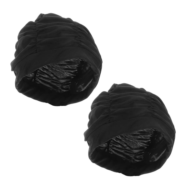 HEATSHAKING Black Large Swim Cap for Braids, Flexible and , 2 Pieces Set