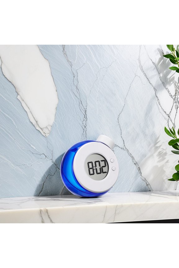 Blue LED Water Clock Battery Free Waterproof Eco Friendly Timepiece for Bathroom Use