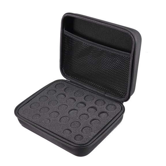 HEATSHAKING Bottles Essential Oil Case 1Pack Black EVA Rectangular Storage Bag for Adults 16.0x12.0x8.0in